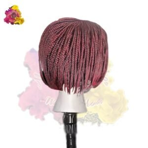 Burgundy and Blk Braids in Bob style